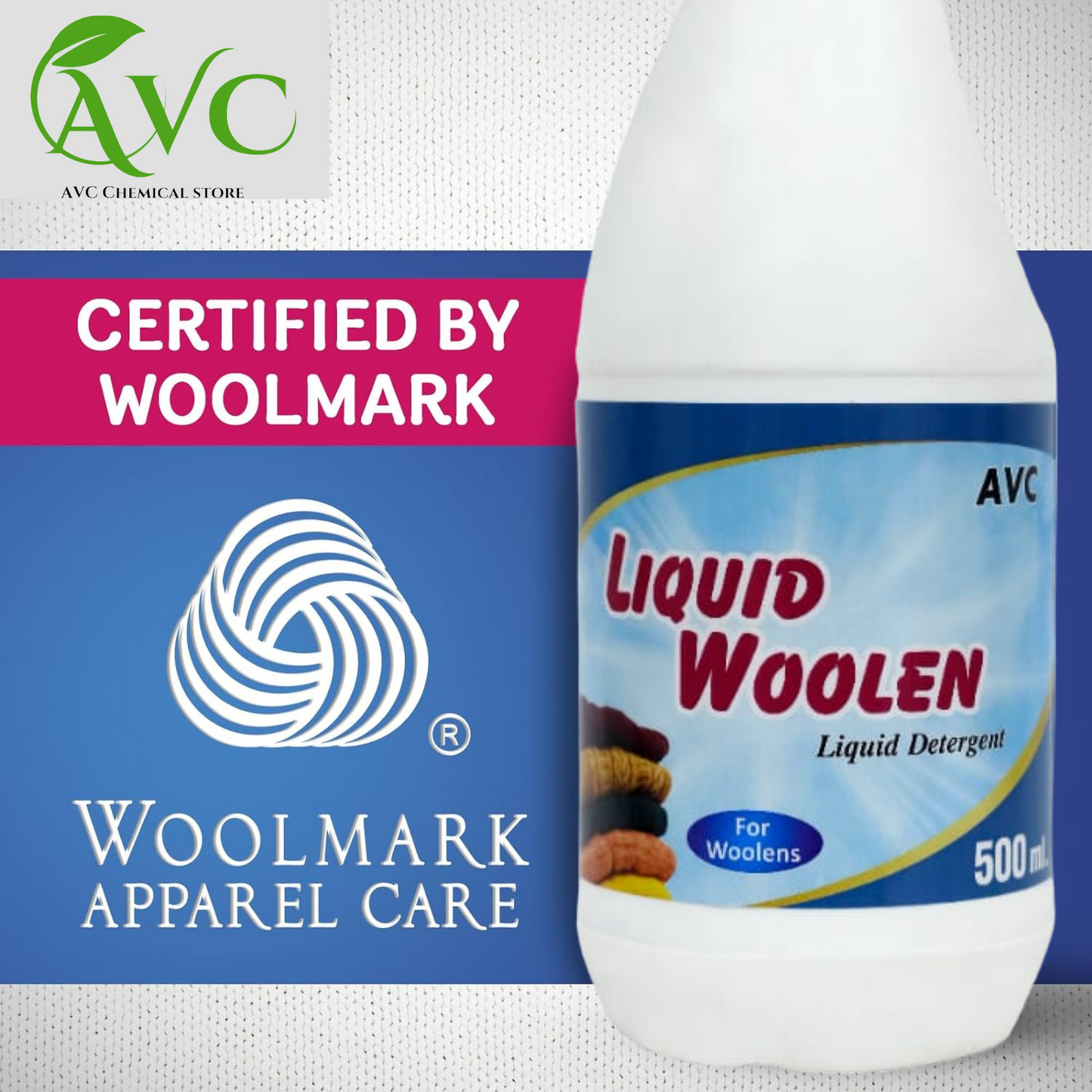 "Gentle Care for Delicate Fibers: AVC Liquid Woolen – Nurturing Softness and Brilliance" (500ml)