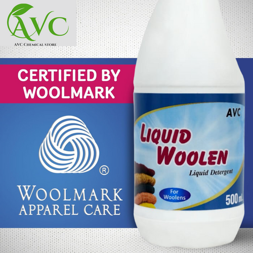 Gentle Care for Delicate Fibers: AVC Liquid Woolen, 500ml pack, offers nurturing softness and brilliant care for wool.